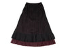 HIROKO KOSHINO Japan. HIROKO BIS. Black/Burgundy Layer Switching Wrinkle Skirt