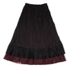 HIROKO KOSHINO Japan. HIROKO BIS. Black/Burgundy Layer Switching Wrinkle Skirt