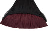 HIROKO KOSHINO Japan. HIROKO BIS. Black/Burgundy Layer Switching Wrinkle Skirt