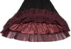 HIROKO KOSHINO Japan. HIROKO BIS. Black/Burgundy Layer Switching Wrinkle Skirt