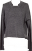 HIROKO KOSHINO  HIROKO BIS JAPAN. Charcoal Color Wool Blended Switching Knit Sweater