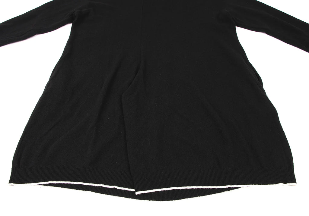 YOHJI YAMAMOTO JAPAN. Y's Black Wool Blend Sleeve Lining Dot Knit Dress