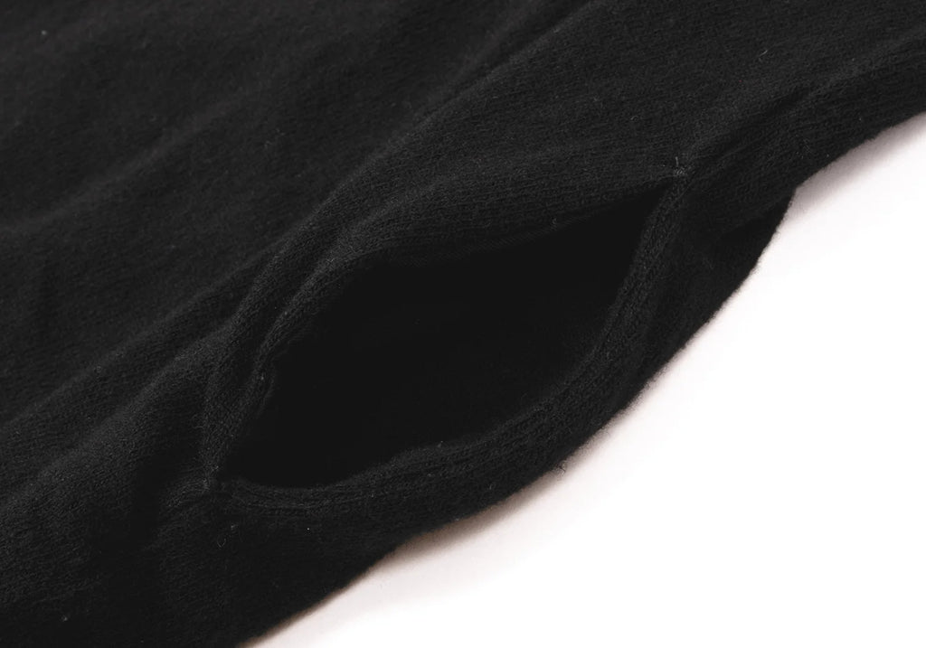 YOHJI YAMAMOTO JAPAN. Y's Black Wool Blend Sleeve Lining Dot Knit Dress