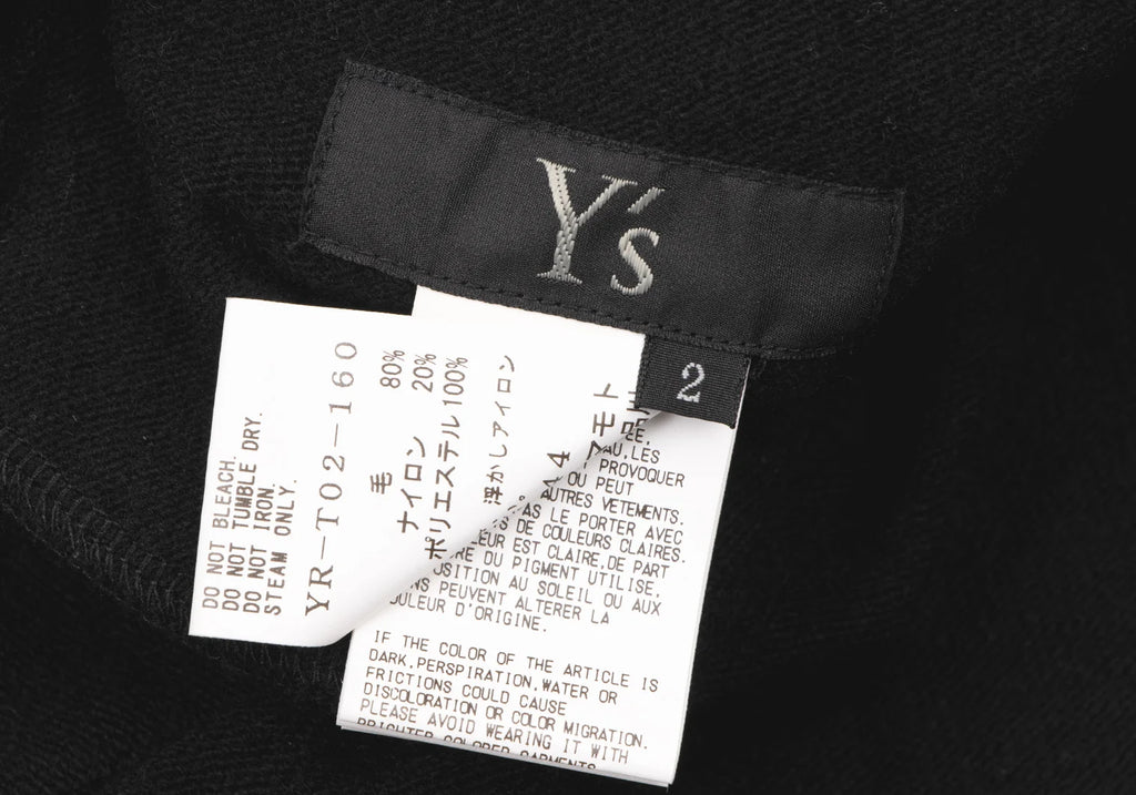 YOHJI YAMAMOTO JAPAN. Y's Black Wool Blend Sleeve Lining Dot Knit Dress