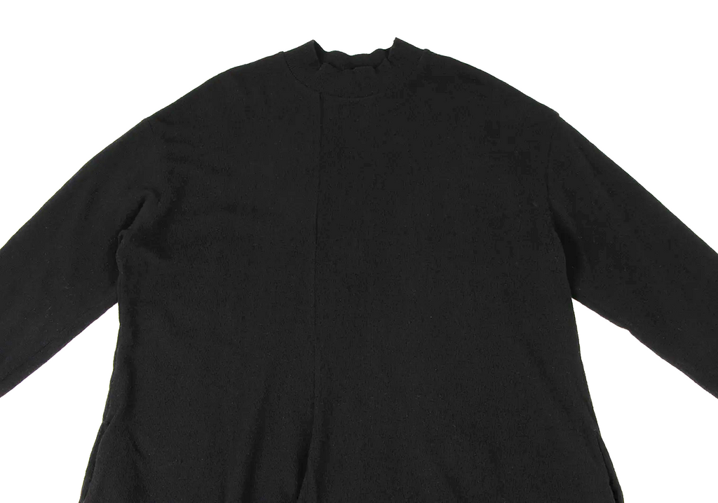 YOHJI YAMAMOTO JAPAN. Y's Black Wool Blend Sleeve Lining Dot Knit Dress