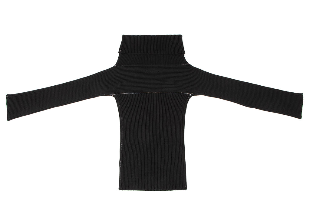 Maison Martin Margiela Paris. MM6 . Black Turtle Neck Rib Knit Sweater