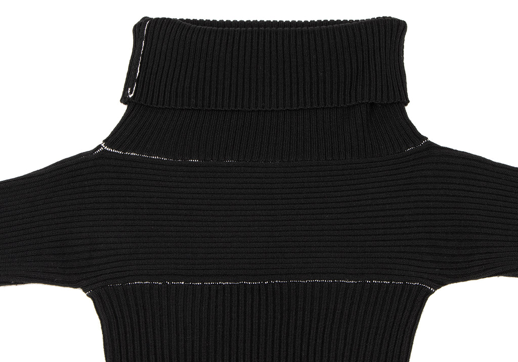 Maison Martin Margiela Paris. MM6 . Black Turtle Neck Rib Knit Sweater