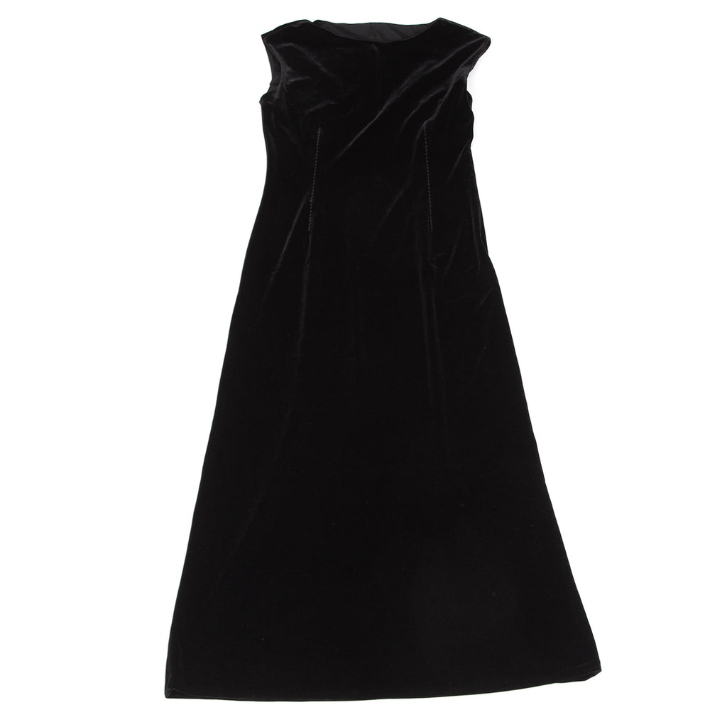 HIROKO KOSHINO. HIROKO BIS. Black Velor Sleeveless Dress