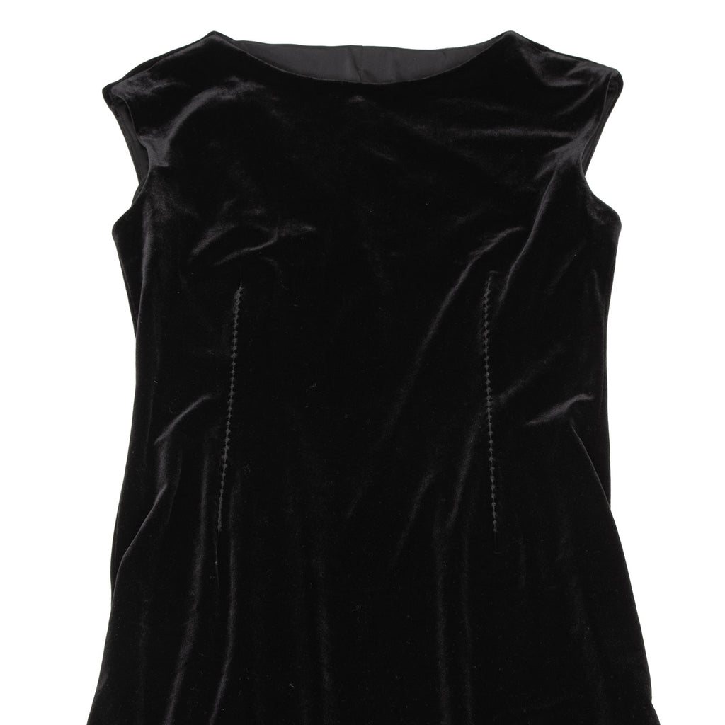 HIROKO KOSHINO. HIROKO BIS. Black Velor Sleeveless Dress