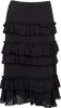 ISSEY MIYAKE JAPAN. EPOCA Black Wool Frill Tiered Skirt