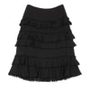 ISSEY MIYAKE JAPAN. EPOCA Black Wool Frill Tiered Skirt