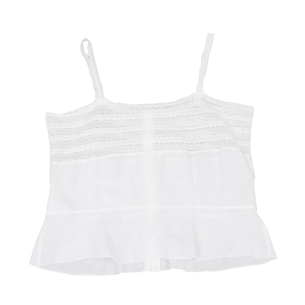45rpm  45R JAPAN. White Lace Switching Cotton Camisole Top