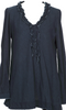 45RPM JAPAN.  Indigo Dyed Ribbon Neck Shirt/Blouse