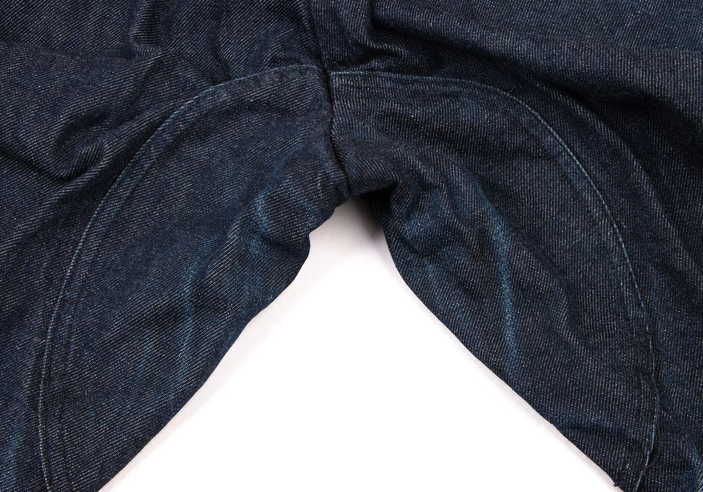 45rpm JAPAN. Indigo bakkurii Cotton Hem Buttons Denim Pants