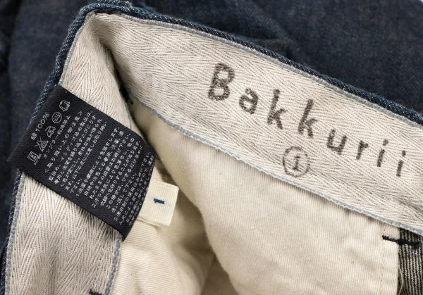 45rpm JAPAN. Indigo bakkurii Cotton Hem Buttons Denim Pants
