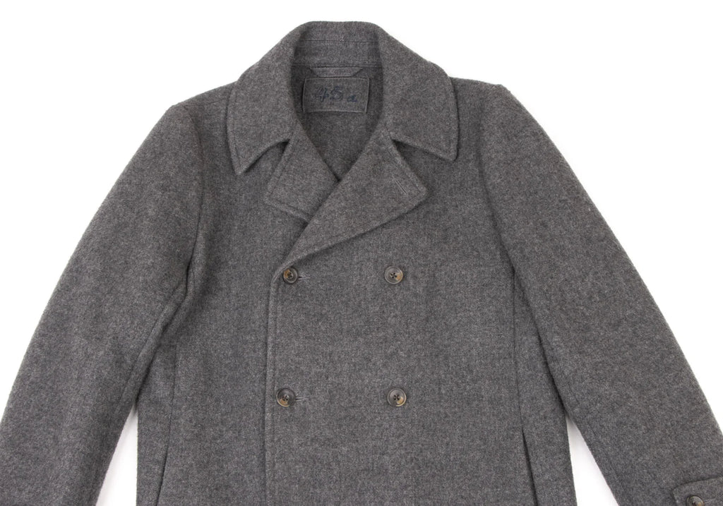 45RPM 45R japan. Cashmere Double Breasted Charcoal Wool/Cashmere Coat