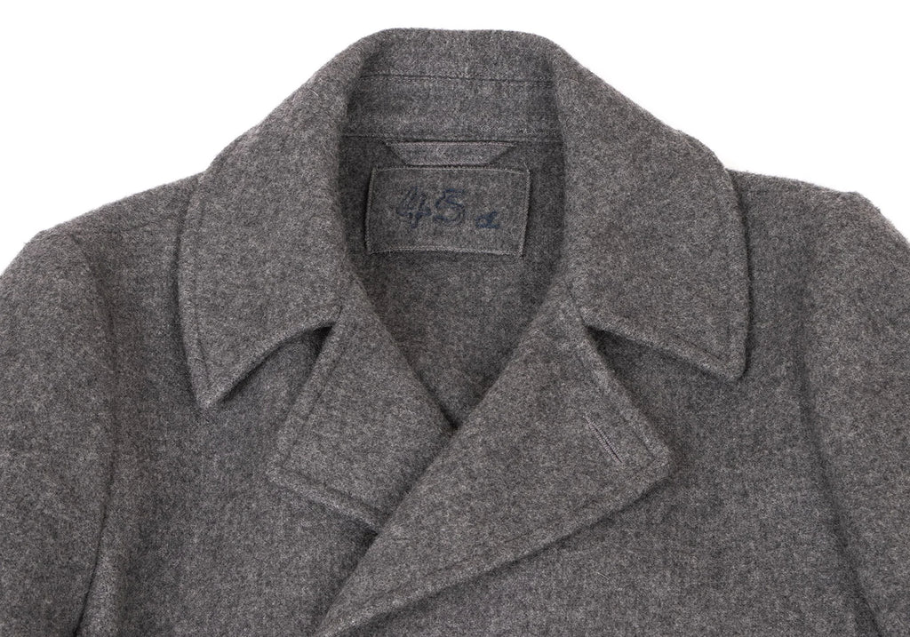 45RPM 45R japan. Cashmere Double Breasted Charcoal Wool/Cashmere Coat