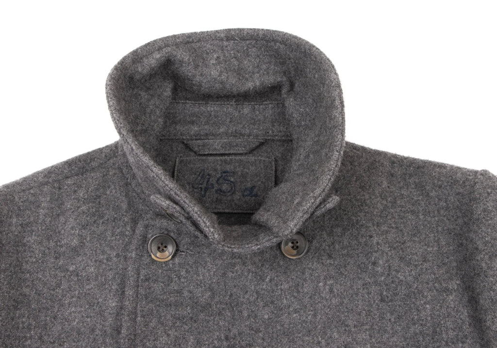 45RPM 45R japan. Cashmere Double Breasted Charcoal Wool/Cashmere Coat