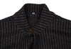 45RPM 45R JAPAN. Navy Wool Striped Mao Collar Knit Jacket