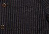 45RPM 45R JAPAN. Navy Wool Striped Mao Collar Knit Jacket
