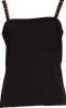 Jean Paul GAULTIER FEMME PARIS. Black Cotton Logo Lace Camisole Top