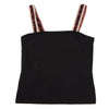 Jean Paul GAULTIER FEMME PARIS. Black Cotton Logo Lace Camisole Top