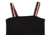 Jean Paul GAULTIER FEMME PARIS. Black Cotton Logo Lace Camisole Top