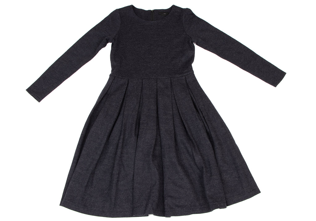 BEAMS JAPAN. Navy Pleated Switching Dress