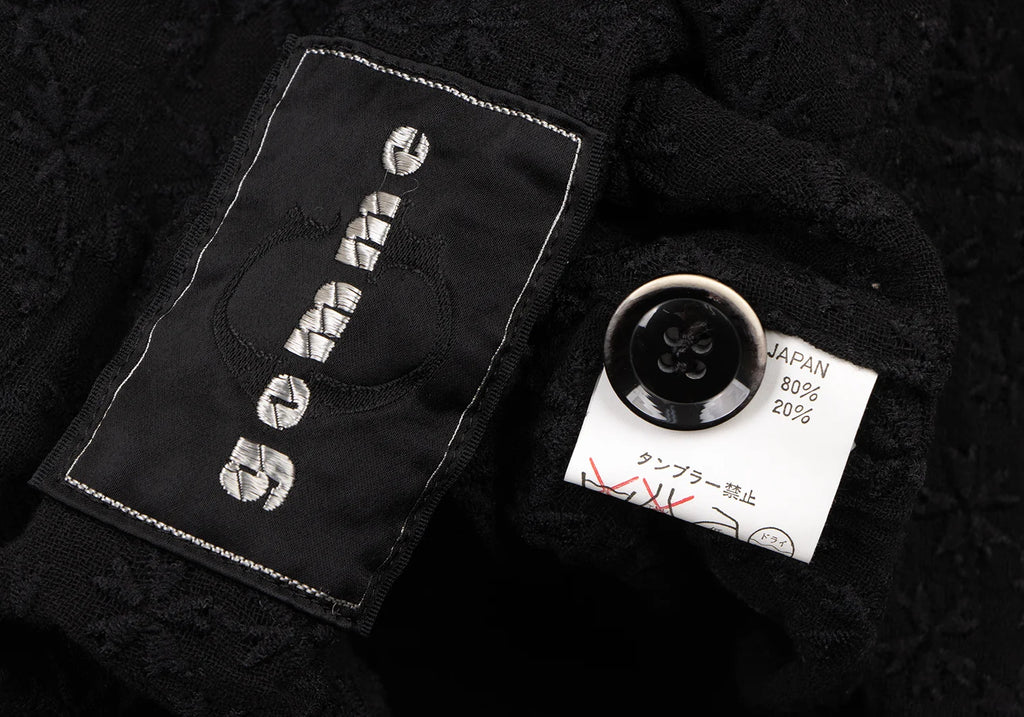 GOMME JAPAN. Black Cotton Nylon Lace Embroidery Jacket