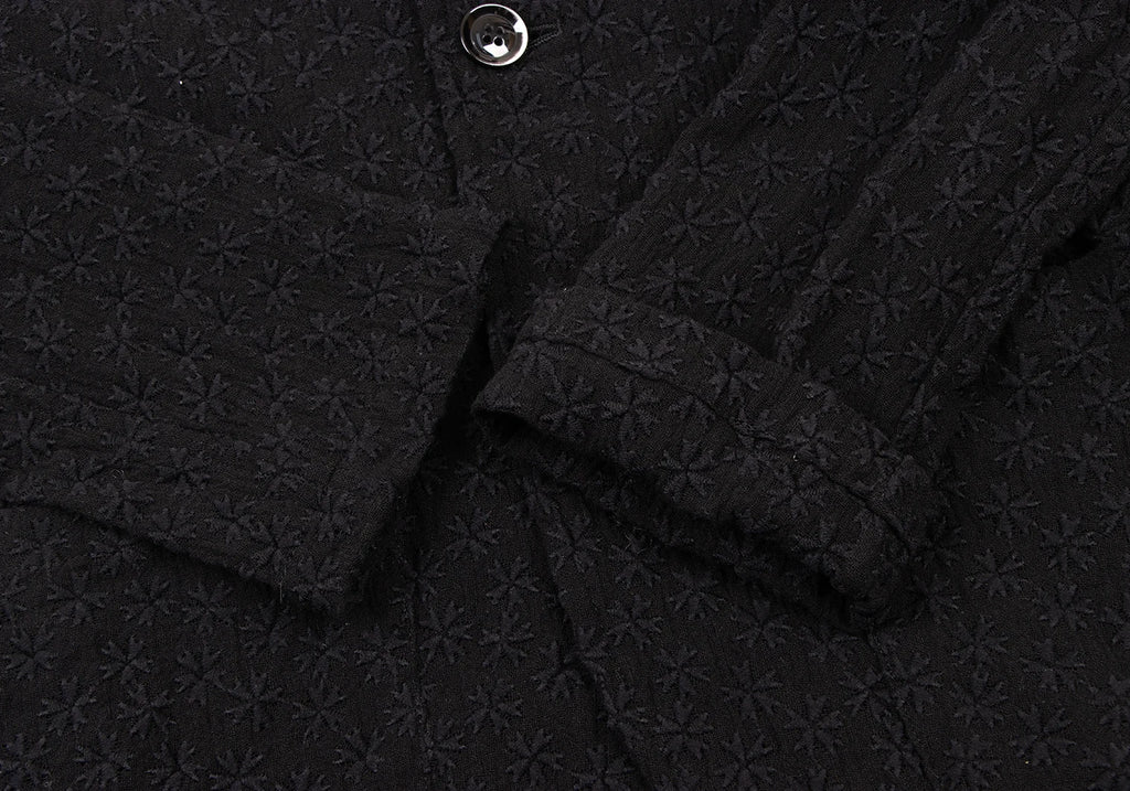 GOMME JAPAN. Black Cotton Nylon Lace Embroidery Jacket