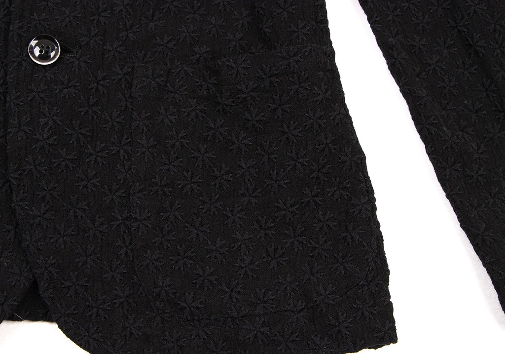 GOMME JAPAN. Black Cotton Nylon Lace Embroidery Jacket