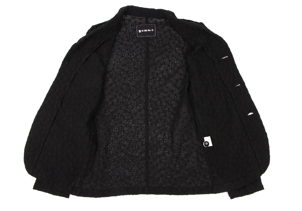 GOMME JAPAN. Black Cotton Nylon Lace Embroidery Jacket