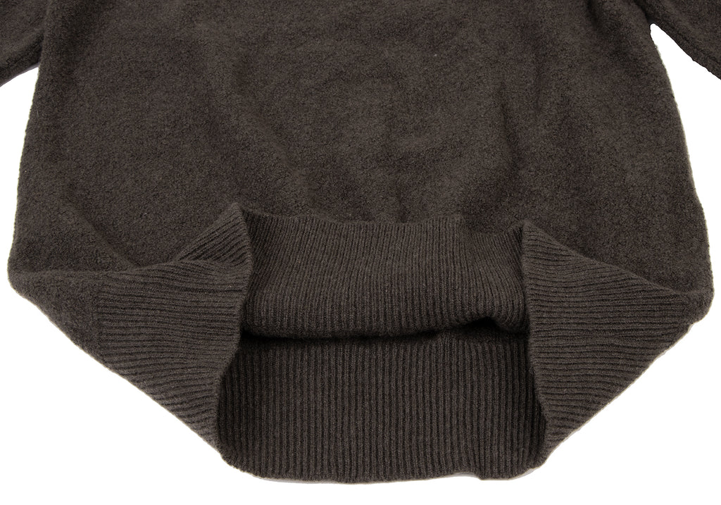 YOHJI YAMAMOTO JAPAN. RISMAT by Y's Rib Switching  Khaki-green Knit Sweater