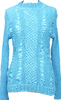PEPLUM by YOSHIKI HISHINUMA Japan. Sky Blue Shirring High-neck Top