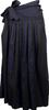 YOHJI YAMAMOTO JAPAN. Y's  MOLDYFIG Y'S bis Black, Navy Wool Rayon Pleats Stripe Skirt