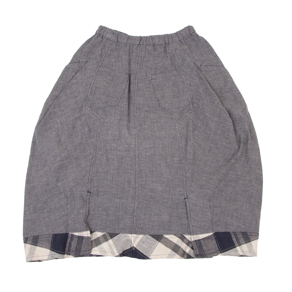 SENSOUNICO  JAPAN. i+m Hem Switching Linen Cotton Nep Skirt