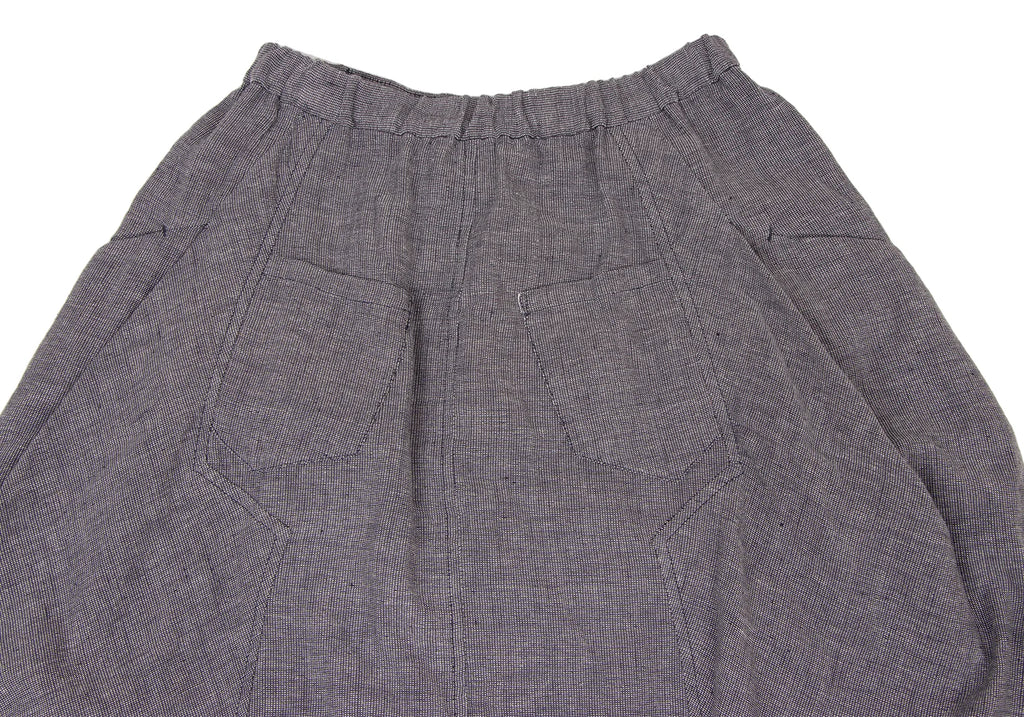 SENSOUNICO  JAPAN. i+m Hem Switching Linen Cotton Nep Skirt