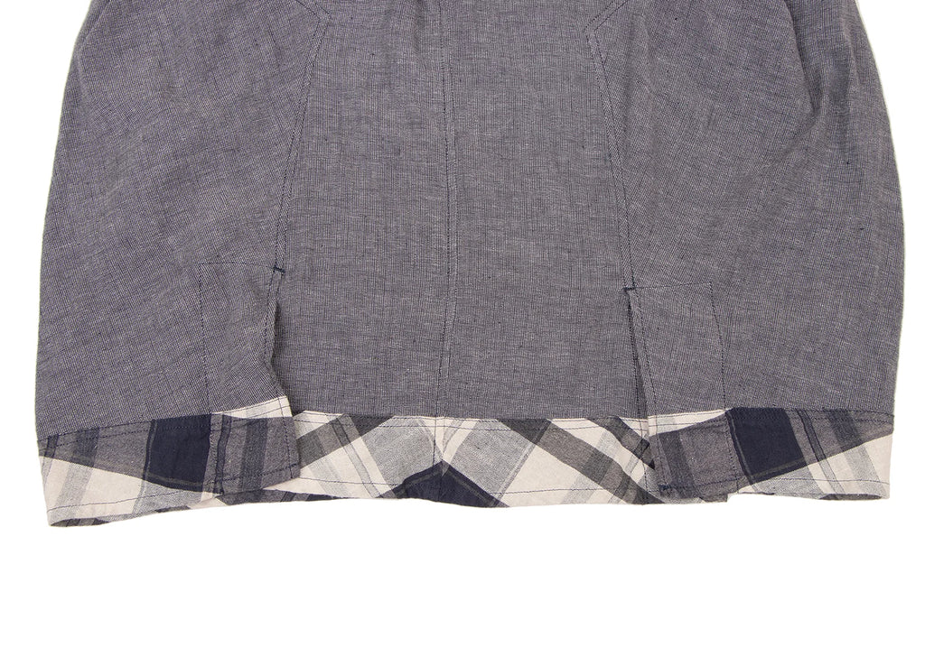 SENSOUNICO  JAPAN. i+m Hem Switching Linen Cotton Nep Skirt