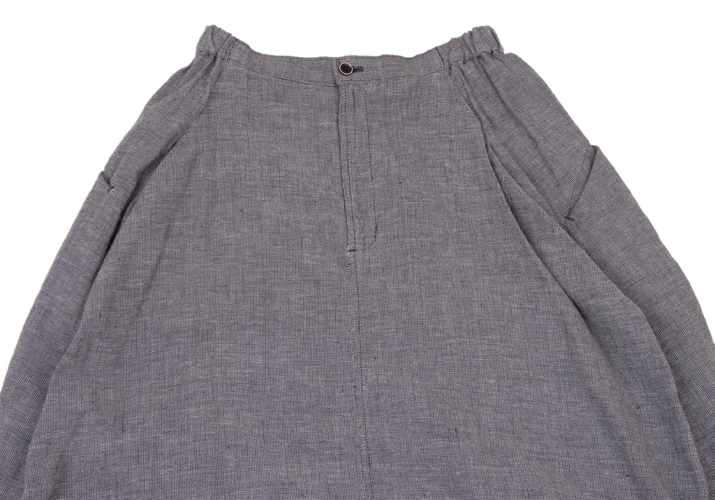 SENSOUNICO  JAPAN. i+m Hem Switching Linen Cotton Nep Skirt