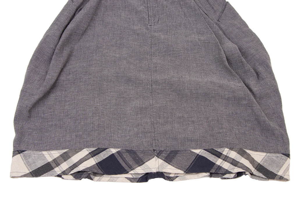SENSOUNICO  JAPAN. i+m Hem Switching Linen Cotton Nep Skirt
