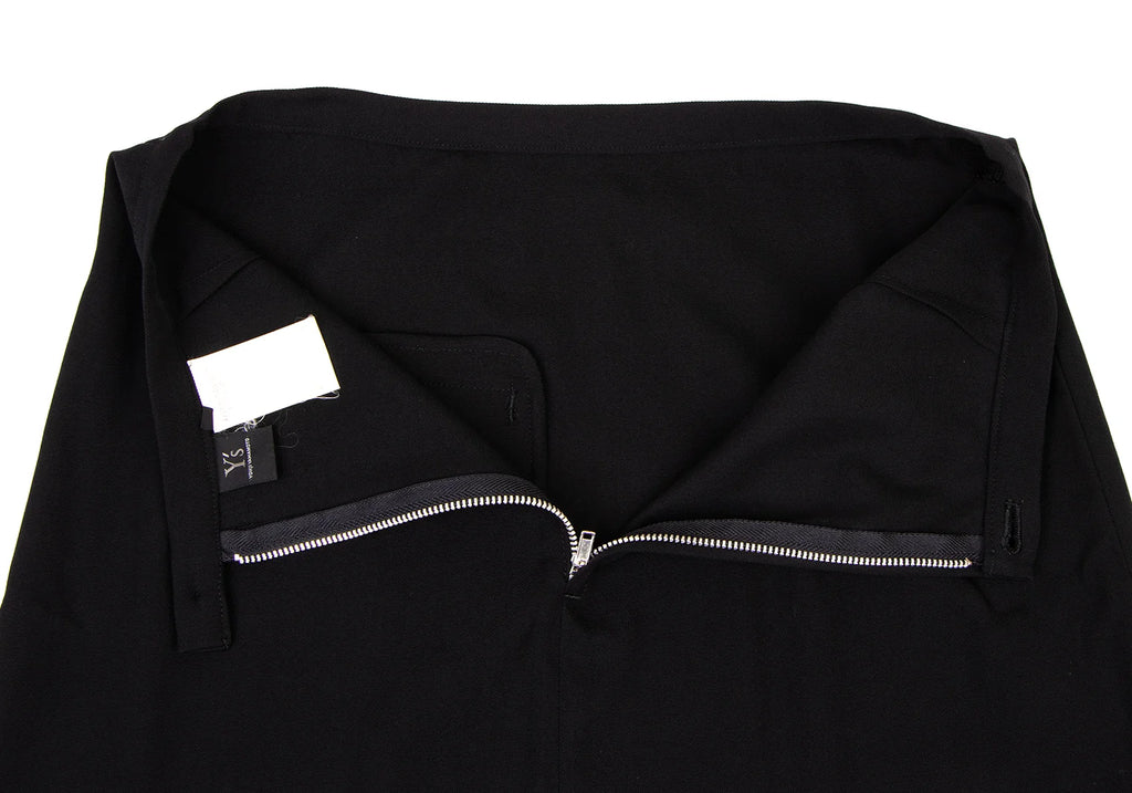 YOHJI YAMAMTO JAPAN. Y's Black Wool Gaba Flare Long Skirt