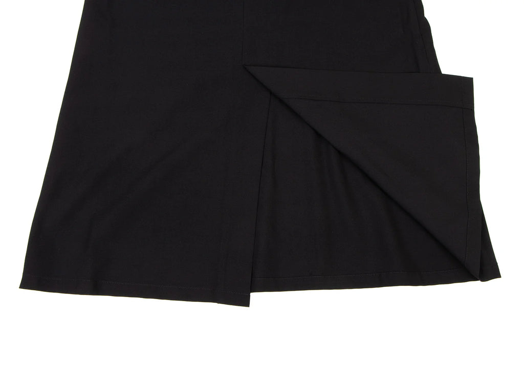 YOHJI YAMAMTO JAPAN. Y's Black Wool Gaba Flare Long Skirt