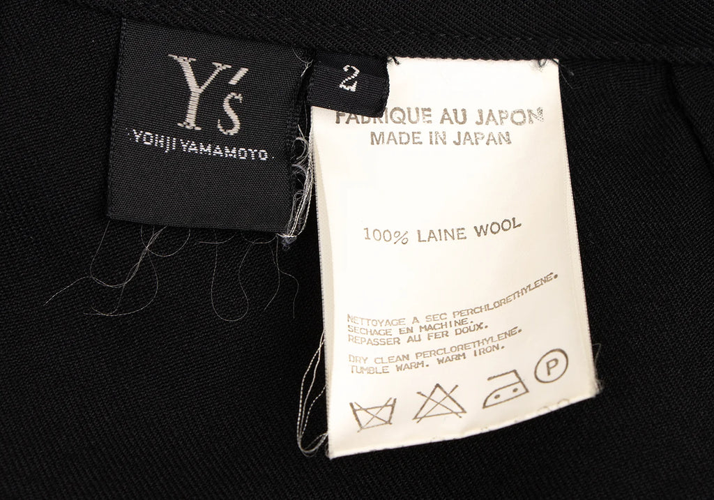YOHJI YAMAMTO JAPAN. Y's Black Wool Gaba Flare Long Skirt