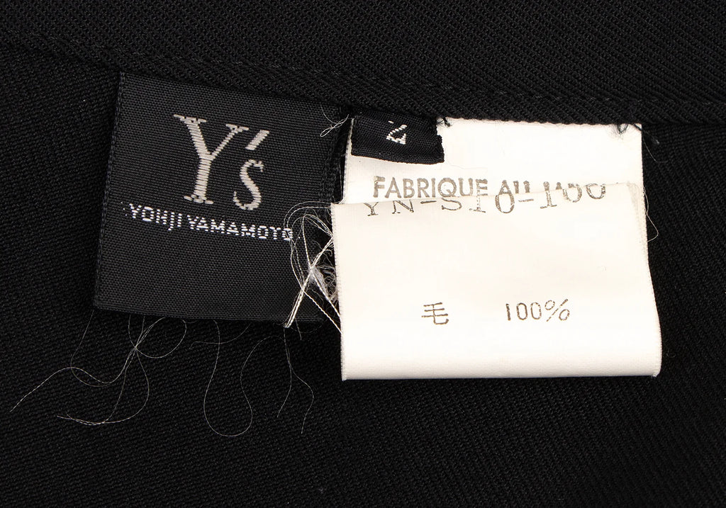 YOHJI YAMAMTO JAPAN. Y's Black Wool Gaba Flare Long Skirt