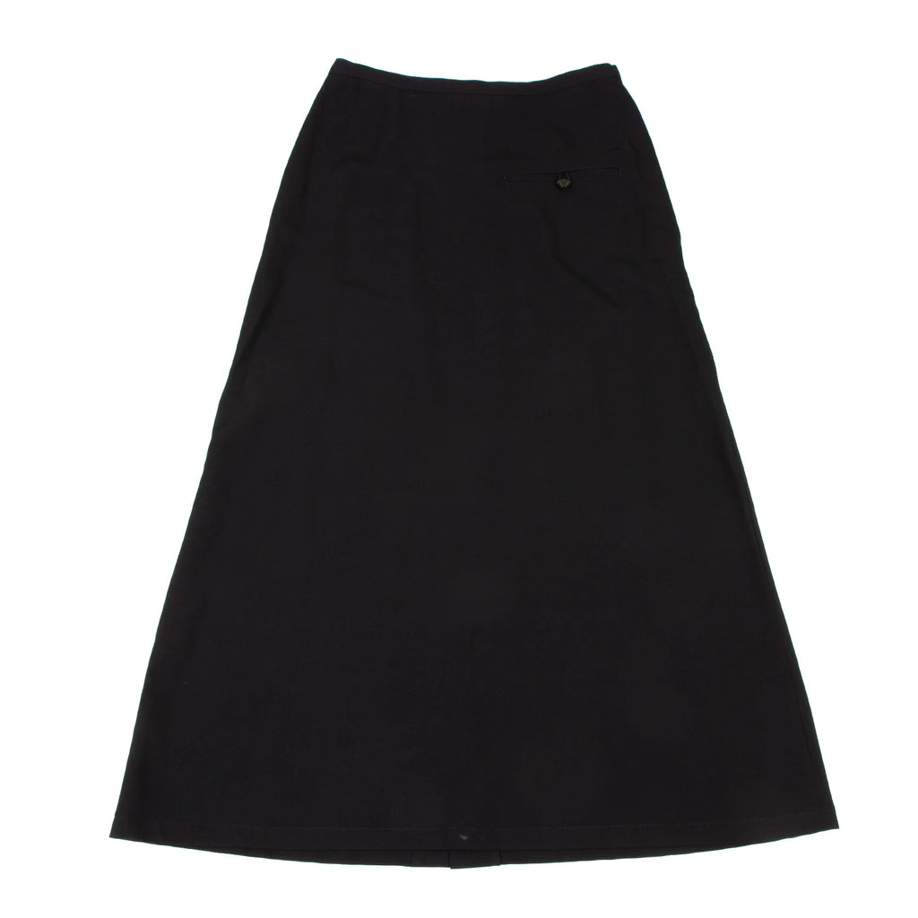 YOHJI YAMAMTO JAPAN. Y's Black Wool Gaba Flare Long Skirt