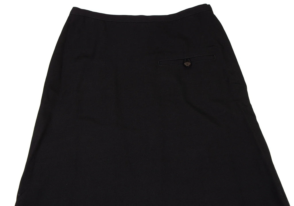 YOHJI YAMAMTO JAPAN. Y's Black Wool Gaba Flare Long Skirt