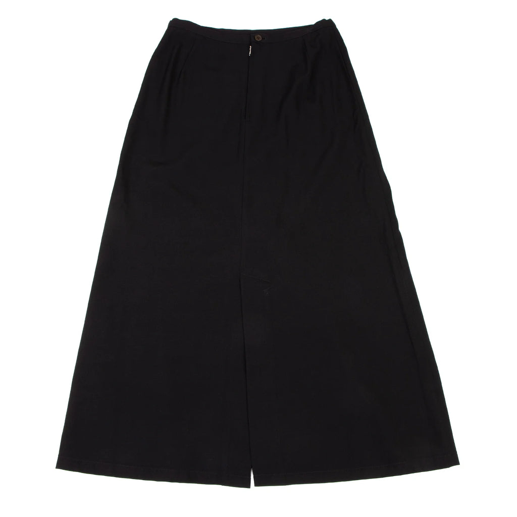 YOHJI YAMAMTO JAPAN. Y's Black Wool Gaba Flare Long Skirt