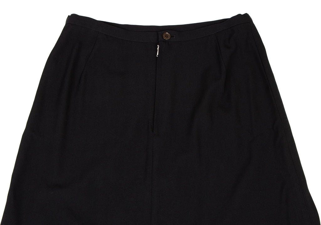 YOHJI YAMAMTO JAPAN. Y's Black Wool Gaba Flare Long Skirt