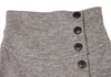 UNTITLED JAPAN. Grey Wool Angora High Waisted Button Wrap Skirt