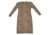 YOSHIE INABA  JAPAN. Mocha Wool Cashmere Leopard Knit Dress
